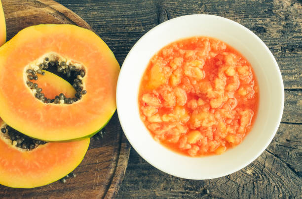 istock Fresh papaya natural facial mask 868324374