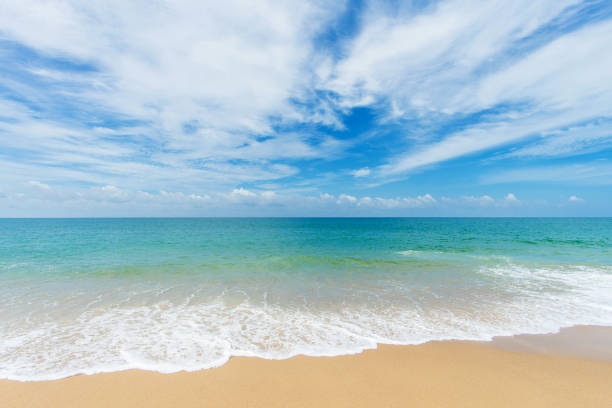 istock Beautiful beach with blue sky at Mai khao beach, Phuket, Thailand 868325190