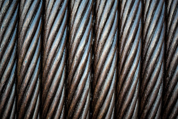 鋼製ワイヤー ロープ - steel cable wire rope rope textured ストックフォトと画像