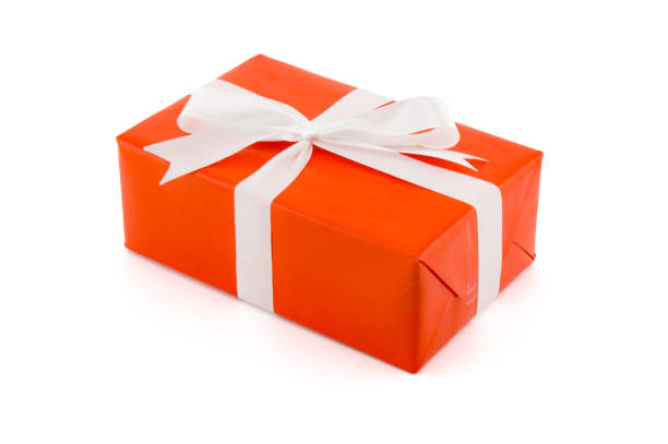 istock red gift box white ribbon isolated on white background, using for christmas and new year or holiday other. 868336338