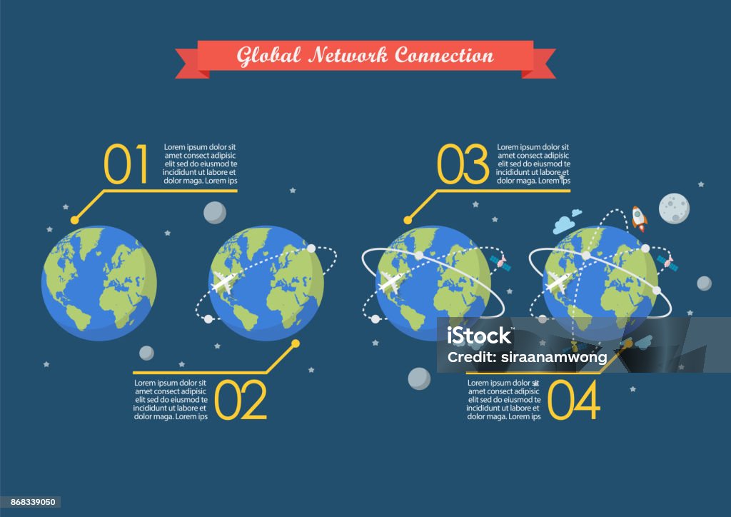 One Global Network Example Development Of Global Network Connection Infographic Stock Illustration ...