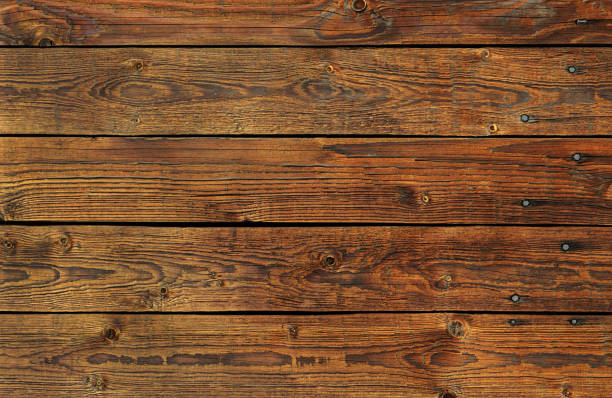 Natural dark wooden wall background stock photo