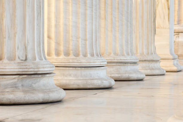 row of columns marble columns of academy of athens classical style stock pictures, royalty-free photos & images