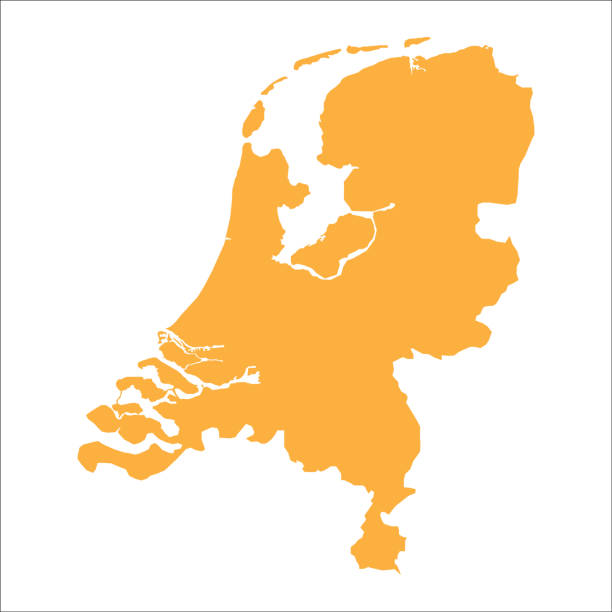 mapa holandii - netherlands stock illustrations