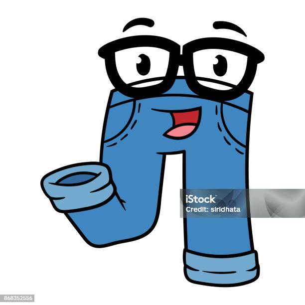 Cartoon Smarty Pants Character Stock Illustration - Download Image Now - Pants, Doodle, Hipster Culture