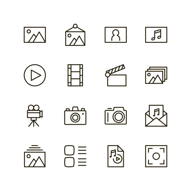 Vector illustration of Flat line icon