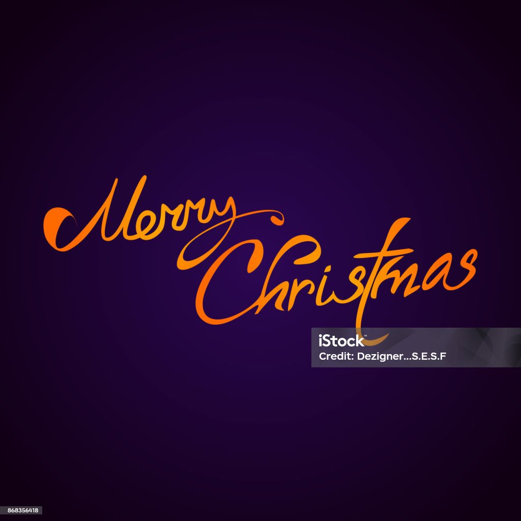 Holiday Text Merry Christmas Vector Text Calligraphic Lettering Design Card Template ...