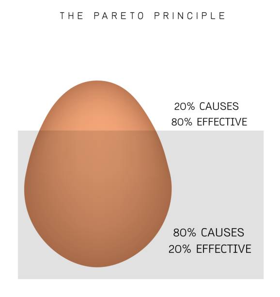 ilustrações de stock, clip art, desenhos animados e ícones de pareto principle or law of the vital few 80/20 rule - 8020