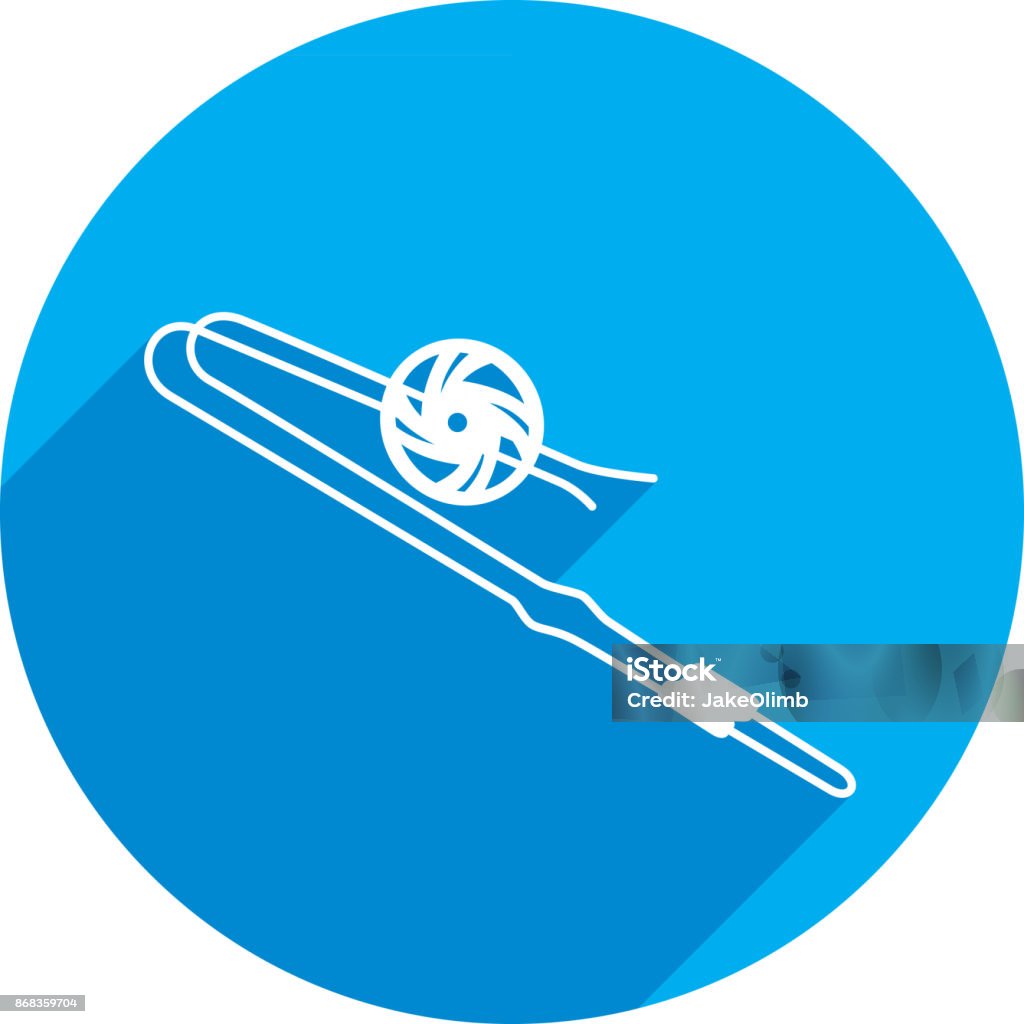 Gyroscope Toy Icon Silhouette Vector illustration of a blue gyroscope icon in flat style. Gyroscope stock vector