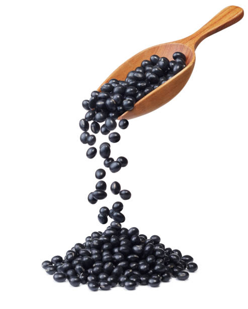 ブラックの豆 - falling beans ストックフォトと画像