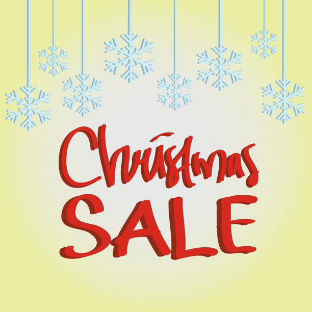 istock Handwriting of Christmas sale with some snowflakes icon 868362758