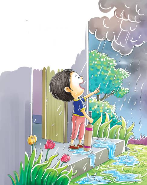rain rain vector art illustration