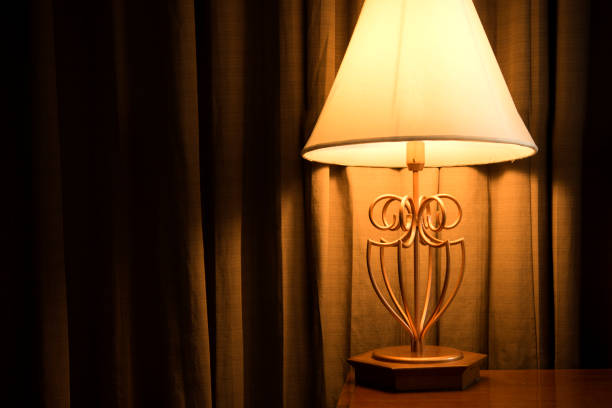 istock Lamps, curtains were in the room. 868384494