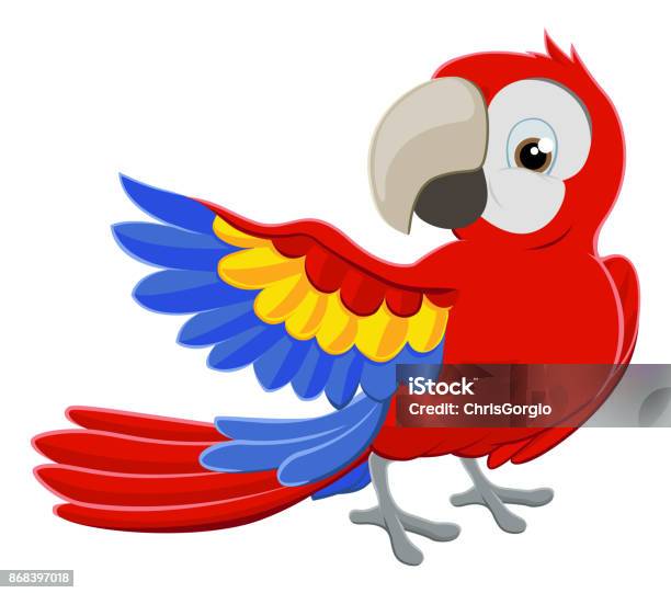 Cartoon Parrot Character Stock Illustration - Download Image Now - Parrot, Pirate - Criminal, Macaw