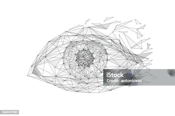 Eye Low Poly Black Stock Illustration - Download Image Now - Eye, Art, Futuristic