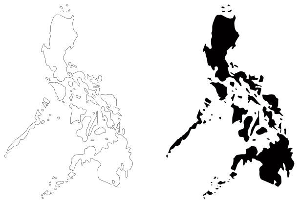 illustrazioni stock, clip art, cartoni animati e icone di tendenza di mappa filippine - filippine