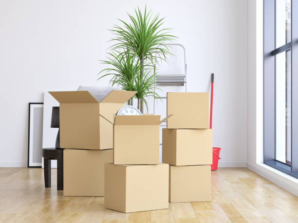 переезд в новый дом - unpacking moving office container moving house стоковые фото и изображения