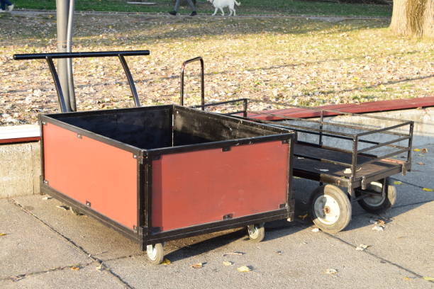 istock Old trolleys parked on the pedestrian walkaway 868421848