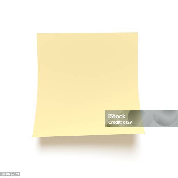 Sticky Note Isolated On A White Background Stock Photo - Download Image Now - Adhesive Note, Transparent, Announcement Message