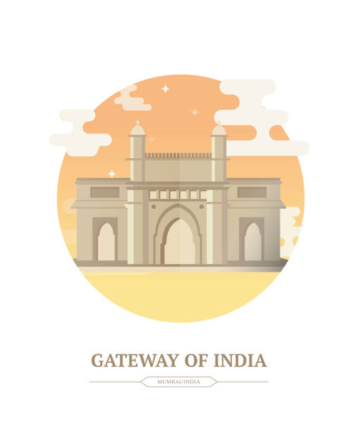 ilustraciones, imágenes clip art, dibujos animados e iconos de stock de gateway de la india - vertical gateway to india famous place travel destinations