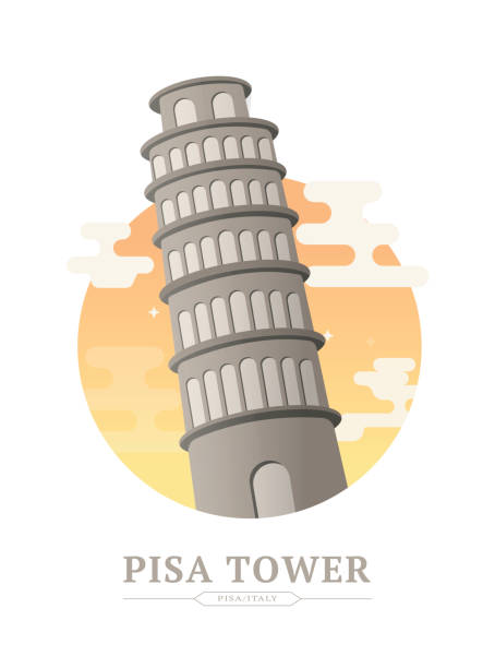 피사 타워 - cityscape pisa italy leaning tower of pisa stock illustrations
