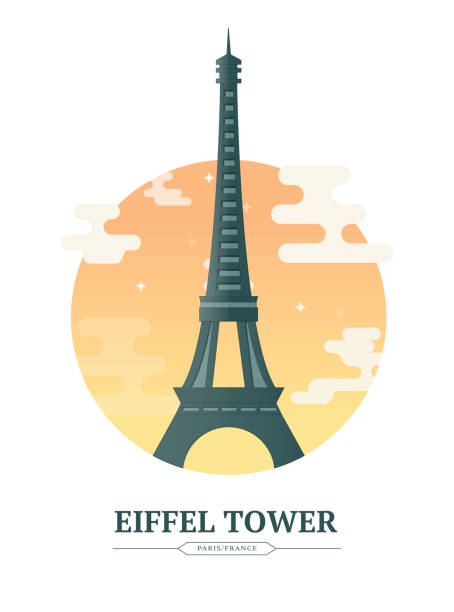 eiffelturm tower - arc de triomphe du carrousel stock-grafiken, -clipart, -cartoons und -symbole