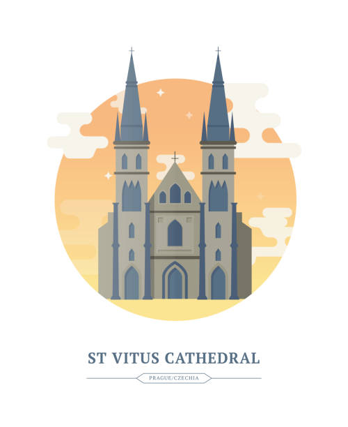 st vitus katedrali - st vitus katedrali stock illustrations