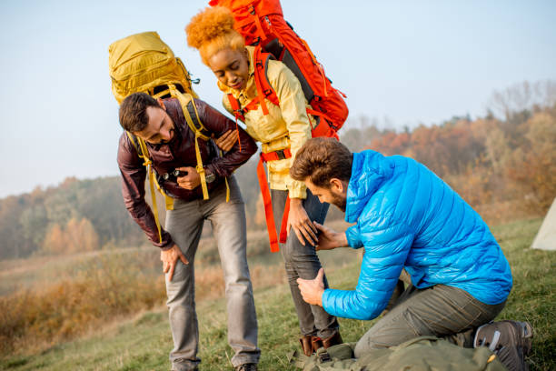 istock Hikers with backpacks outdoors 868443028