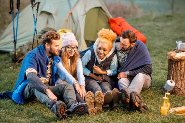 istock Friends in sweaters during the outdoor recreation 868454054