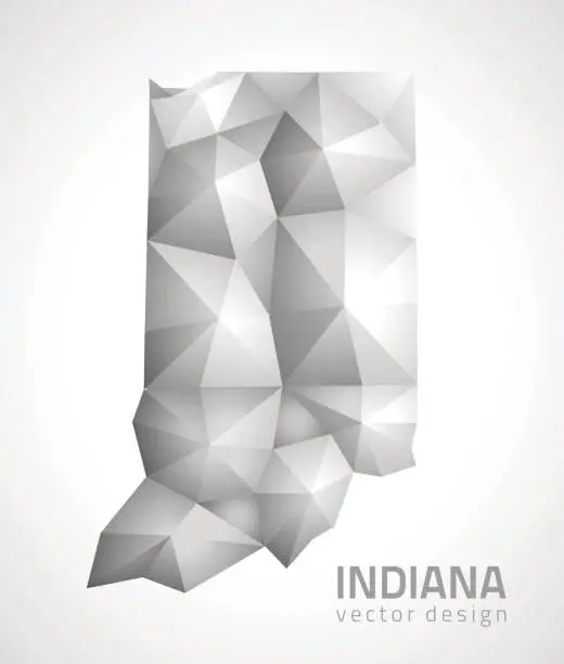 Vector illustration of Indiana USA polygonal vector map