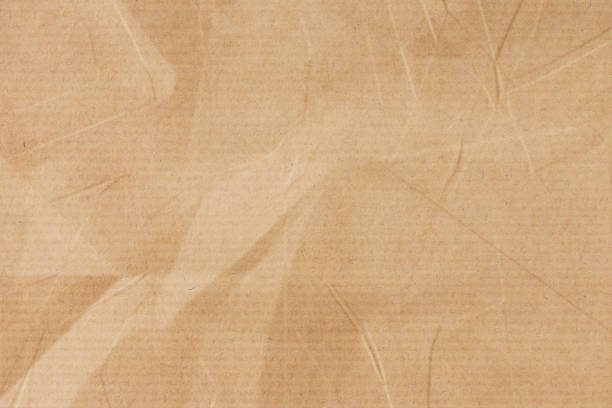 Crumpled brown striped paper