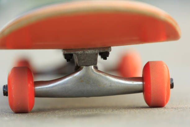 istock skateboard on skatepark ramp ready for next ride 868465452