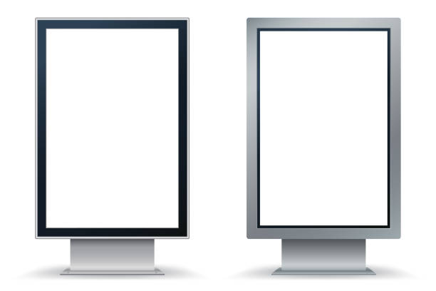 istock City Format mock up isolated on white background. City Lightbox with black and silver frame. Vertical blank billboard for demonstration of design. Easy editable template. Vector illustration. Eps 10 868470732
