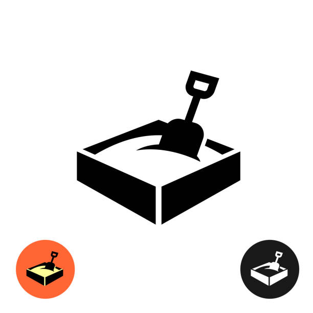 Sandbox icon. Black sign with color and inverted versions. Sandbox icon. Black sign with color and inverted versions. sandbox stock illustrations