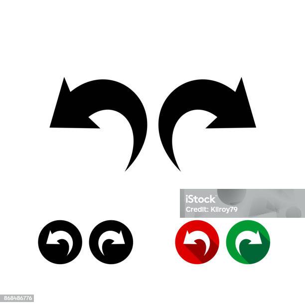 Undo And Redo Arrows Black Icon Set Stock Illustration - Download Image Now - Page, Turning, Icon Symbol