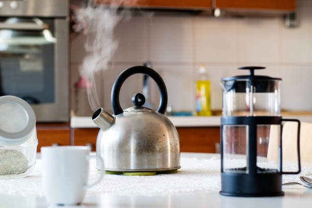 istock Morning yerba tea. Tasty tea brewed in cafetiere on the kitchen table. 868487604