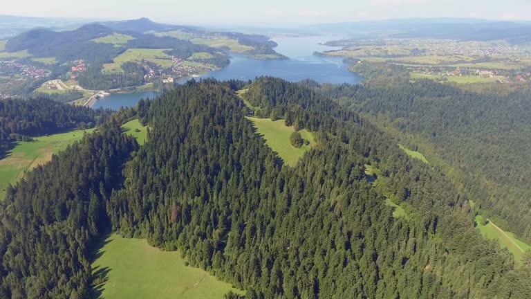 Mountain landcsape at summer time in south of Poland. View from above.