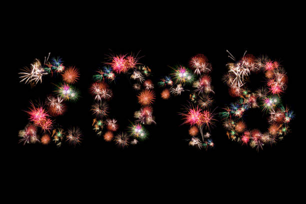 istock Happy new year 2018 fireworks colorful 868490584