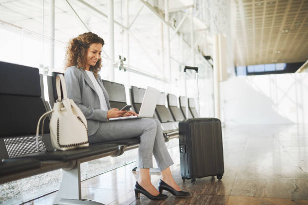 istock Single business woman commuting, on the move. 868491422