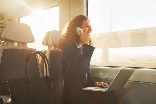 istock Single business woman commuting, on the move. 868491740