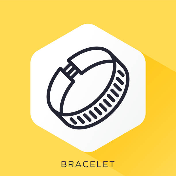 Bracelet Icon Abstract line vector icon illustration of bracelet. wristband stock illustrations