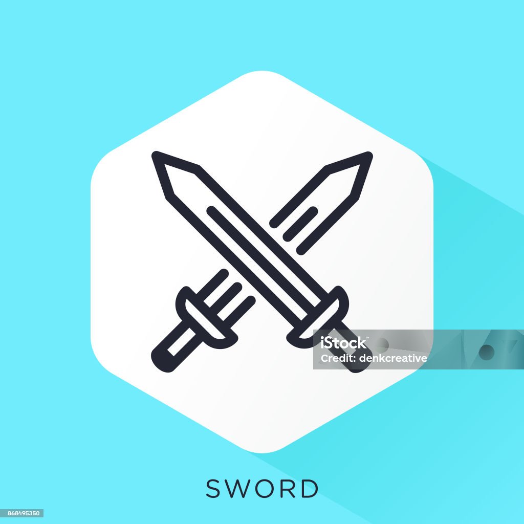 Sword Icon Abstract line vector icon illustration of sword. Sword stock vector