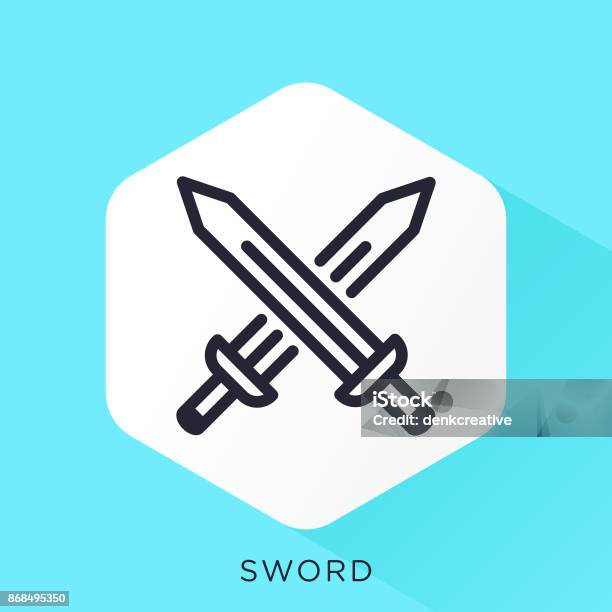 Sword Icon Stock Illustration - Download Image Now - Sword, Icon Symbol, Crossing