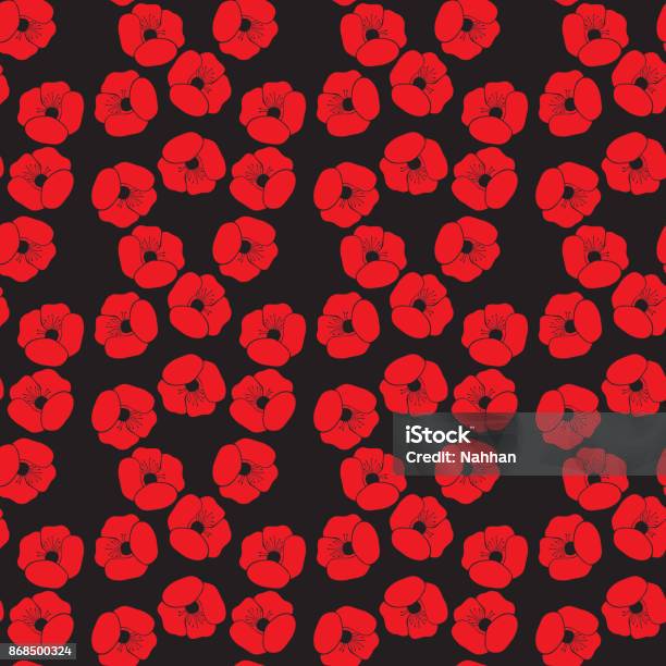 Poppy Pattern For Sign Seamless Poppy Pattern Stock Illustration - Download Image Now - Poppy ...