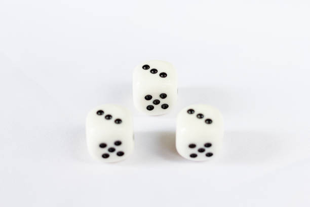 istock Three dices have triple three point isolated on white background 868503912
