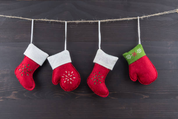 istock Four Red Felt Christmas Ornaments 868510514