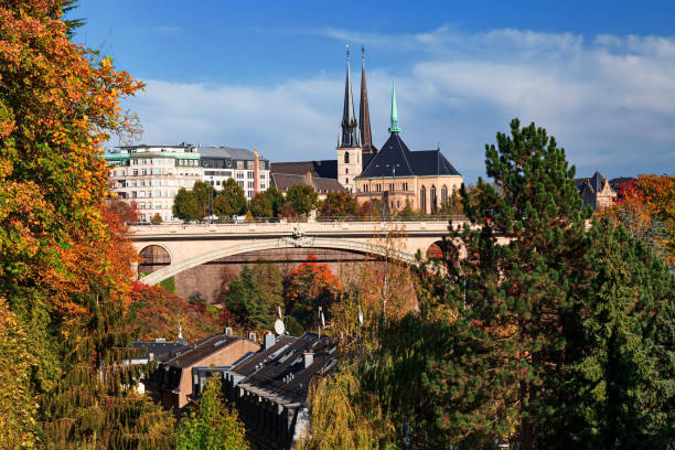 istock Luxembourg City and Adolphe Bridge view in autumn. 868510580