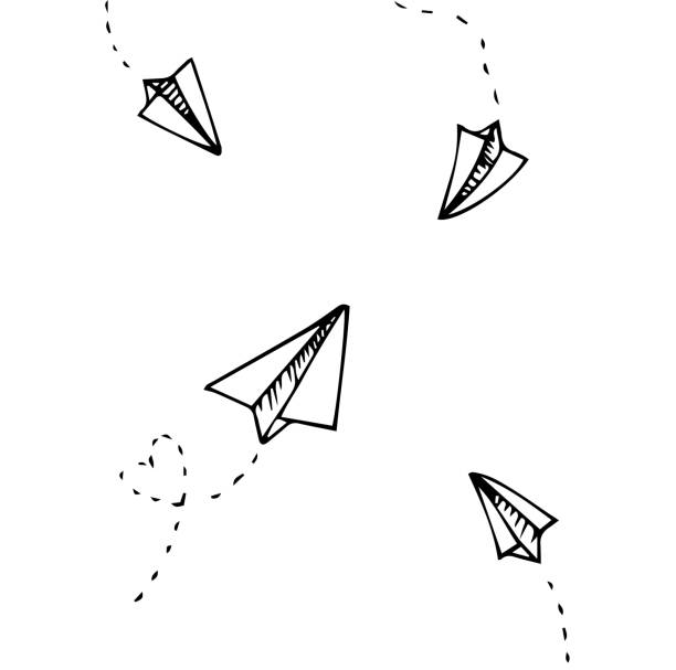 illustrazioni stock, clip art, cartoni animati e icone di tendenza di vettore del piano carta - paper airplane paper airplane vector