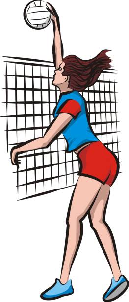 Girl Spiking A Volleyball Clipart Girls