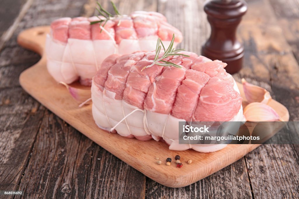 raw meat on board Veal Stock Photo